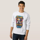 Think Outside The Box: Adorable Boxer Dog Portrait Sweatshirt (Vorne ganz)