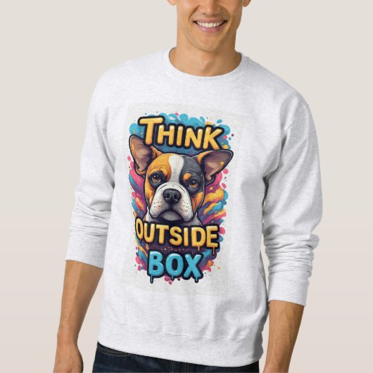 Think Outside The Box: Adorable Boxer Dog Portrait Sweatshirt (Vorderseite)