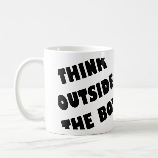 Think Outside The Box Funny Mug or Travel Mug Kaffeetasse (Links)
