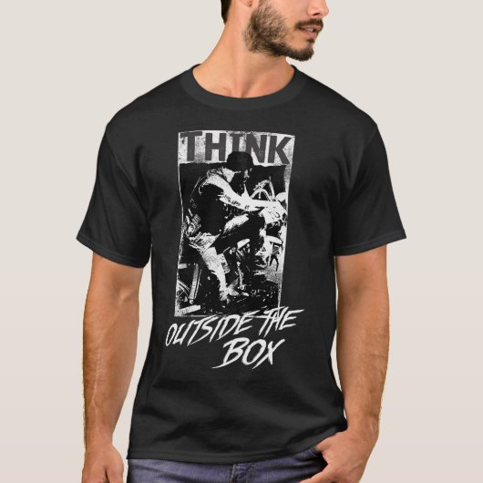 Think Outside The Box Motorcycle Rider Ride T-Shirt (Vorderseite)