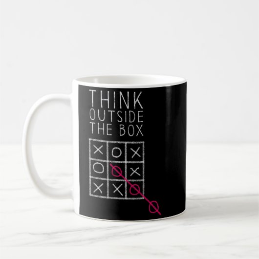 Think Outside The Box _ Tic Tac Toe _ Funny Sy Ner Kaffeetasse (Links)