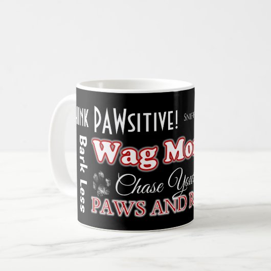 Think PAWsitive Paw Print Coffee Cup Kaffeetasse (Vorderseite Links)
