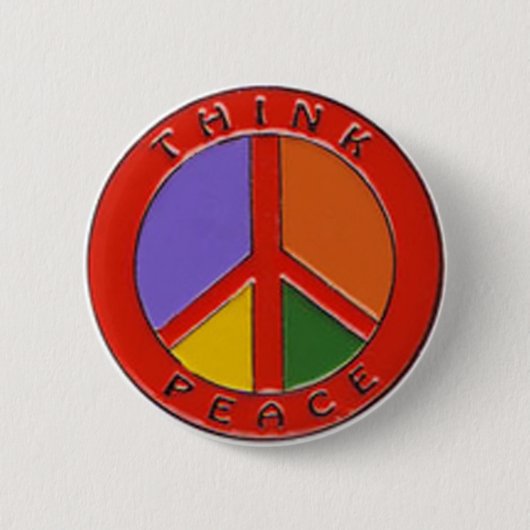 Think Peace Sign Button (Vorderseite)