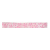 Think Pink Watercolor Floral Pattern Monogramm  Satinband (Vorderseite)