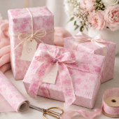 Think Pink Watercolor Floral Pattern Monogramm  Satinband