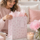 Think Pink Watercolor Muster Monogramm Geschenkanhänger