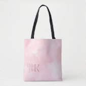 Think Pink Watercolor-Muster-Monogramm Tasche (Vorderseite)