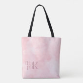 Think Pink Watercolor-Muster-Monogramm Tasche (Rückseite)