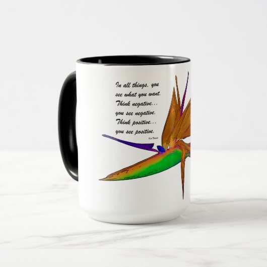 Think Positive Custom Coffee Tasse (Vorderseite Links)