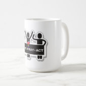 Think+Pray+Act Kaffeetasse (VorderseiteRechts)