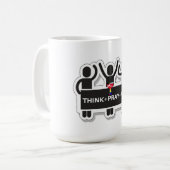 Think+Pray+Act Kaffeetasse (Vorderseite Links)