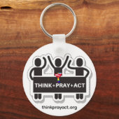 Think+Pray+Act Keychain Schlüsselanhänger (Vorderseite)