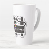 Think+Pray+Act Latte Tasse (Rechte Ecke)