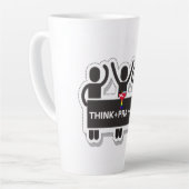 Think+Pray+Act Latte Tasse (Linke Ecke)
