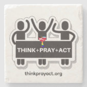 Think+Pray+Act Steinuntersetzer (Vorderseite)