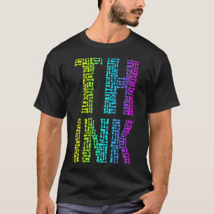 Think Schach Player Master Coach Stücke Text Mosai T-Shirt