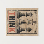 Think Schach Vintag Art | Wabi Sabi Strategie Wandteppich (Vorderseite (Horizontal))