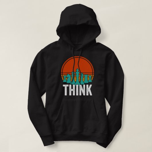 Think Schach Vintag Schach Player Hoodie (Design vorne)