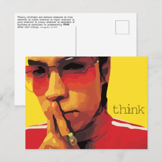 "Think" Scripte Postcard von den Philippinen 4:6 Postkarte (Vorne/Hinten)