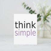 Think Simple (lila Ausgabe) Postkarte (Stehend Vorderseite)