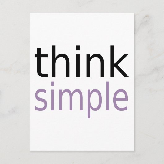 Think Simple (lila Ausgabe) Postkarte (Vorderseite)