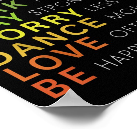 Think Sitive Affirmation Insrational Motivational  Poster (Ecke)