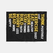 Think Sitively Exercise Daily Gym Workout Motivati Fleecedecke (Vorderseite (Horizontal))