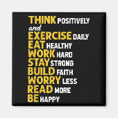 Think Sitively Exercise Daily Gym Workout Motivati Magnet (Vorne)