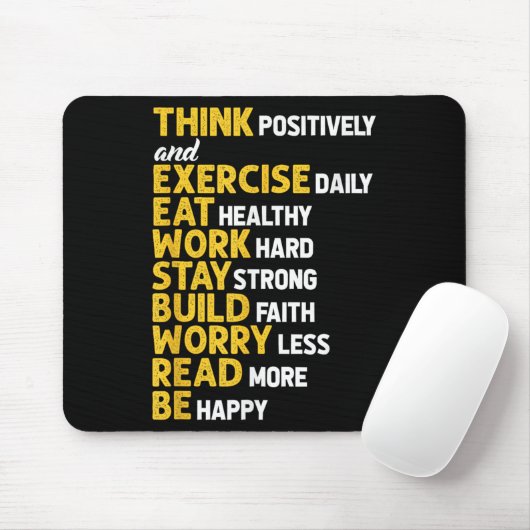 Think Sitively Exercise Daily Gym Workout Motivati Mousepad (Mit Mouse)