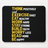 Think Sitively Exercise Daily Gym Workout Motivati Mousepad (Vorne)