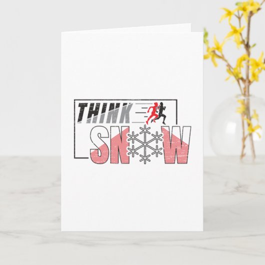 Think Snow - Funny Hot Weather Running Karte (Gelbe Blume)