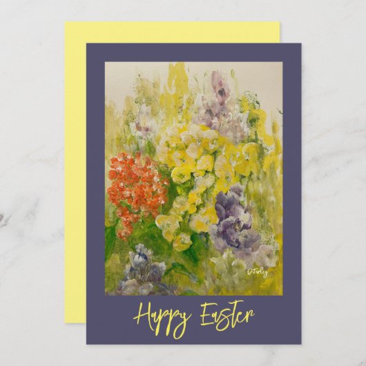 Think Spring Flat Card Dankeskarte (Vorne/Hinten)