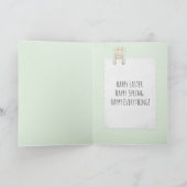 Think Spring sign on Egg Feiertagskarte (Innenseite)