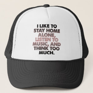 Think Too Much Funny Introvert Ball Cap Hat Truckerkappe