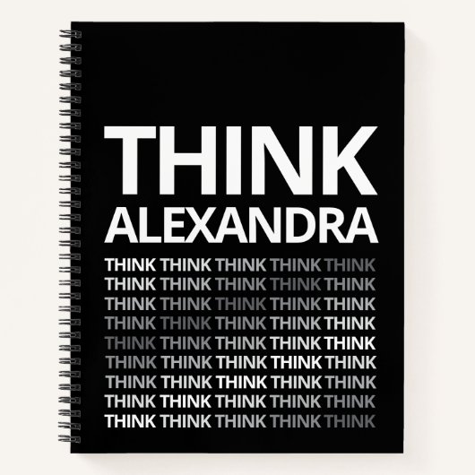 Think Typography Mindset Journal Black White  Notizblock (Vorderseite)