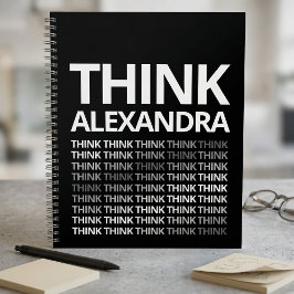Think Typography Mindset Journal Black White  Notizblock