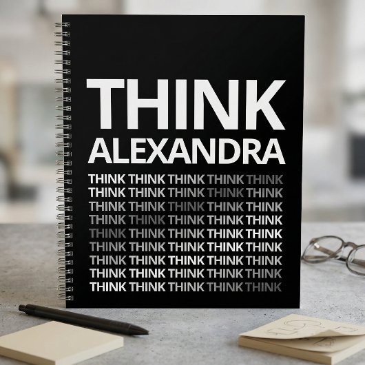 Think Typography Mindset Journal Black White  Notizblock