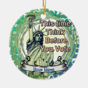 Think Vote Liberty benutzerdefinierter Name Keramik Ornament