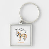 "Think Zebras" Ehlers Danlos Syndrome Button Schlüsselanhänger (Vorne)