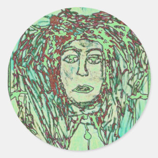 THINKER DREAD GREEN GRAFF RUNDER AUFKLEBER