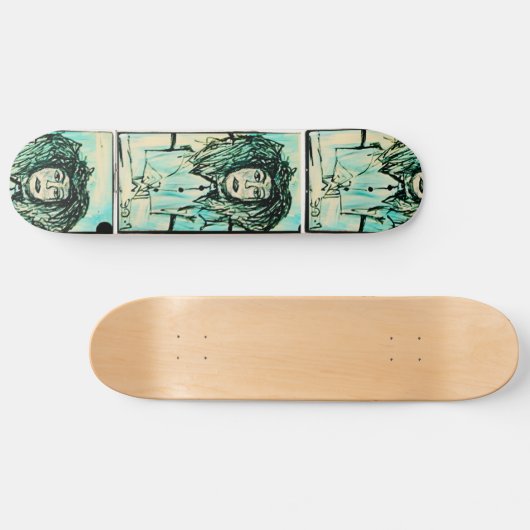 THINKER DREAD GREEN GRAFF SKATEBOARD (Horizontal)