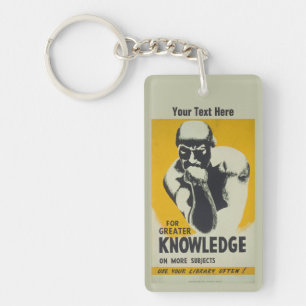 Thinker Vintag Library Poster Illinois WPA Schlüsselanhänger
