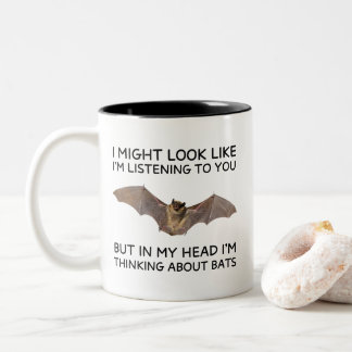 Thinking About Bats Funny Quote Mug Bat Lover Zweifarbige Tasse