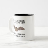 Thinking About Bats Funny Quote Mug Bat Lover Zweifarbige Tasse (Vorderseite Links)