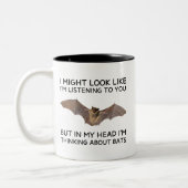 Thinking About Bats Funny Quote Mug Bat Lover Zweifarbige Tasse (Links)