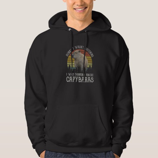 Thinking about Capybara South America Rodent Grass Hoodie (Vorderseite)