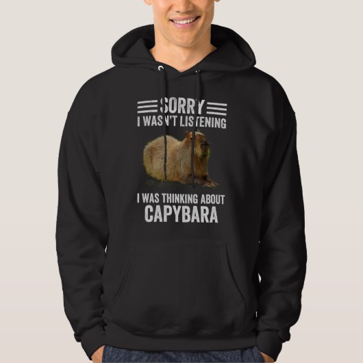 Thinking About Capybaras  Capybara Rodent Animal H Hoodie (Vorderseite)