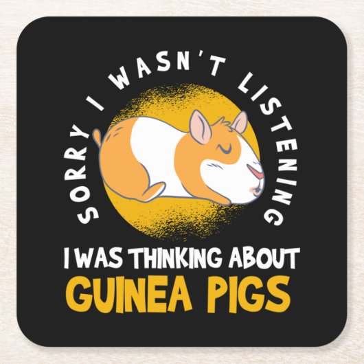 Thinking about Guinea Pig Cavy Roddent Rechteckiger Pappuntersetzer (Vorderseite)