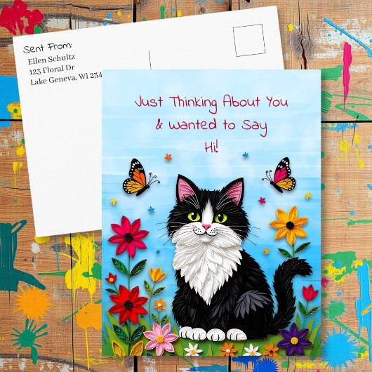 Thinking About You | Saying Hi Personalized Postkarte