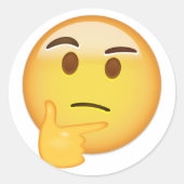 Thinking Face Emoji Runder Aufkleber (Vorderseite)